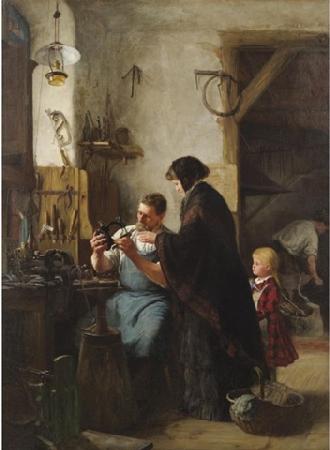 Robert Koehler The Old Sewing Machine oil painting picture
